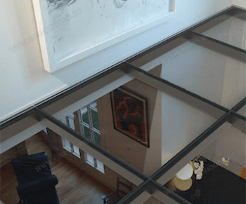 Стеклянный пол с тонированным в массе бронзовым стеклом
